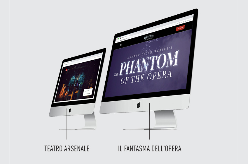 Due progetti culturali, due siti internet per due attività teatrali molto note. Teatro Arsenale Milano e Il Fantasma dell'opera